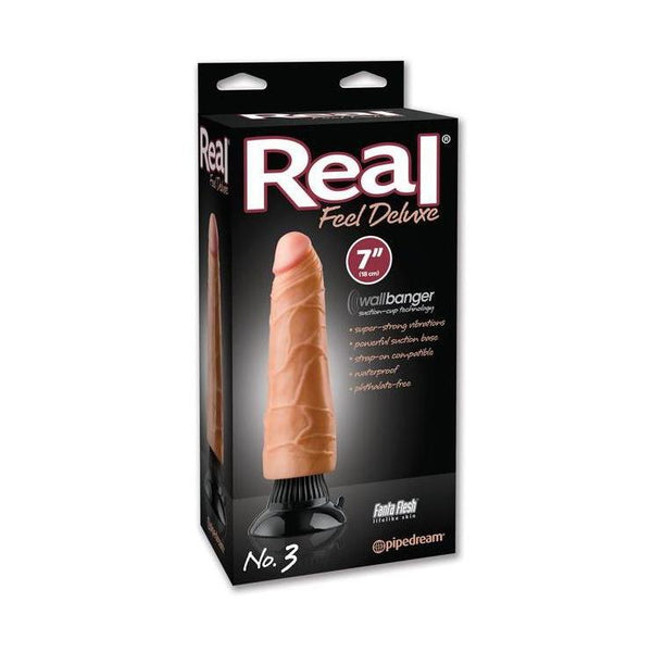 Vibrator - Real Feel Deluxe No. 3 7" Vibe Waterproof - Flesh-The Love Zone