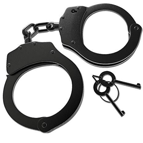 Cuff Wrist - Double Lock Black Handcuffs-BON-The Love Zone