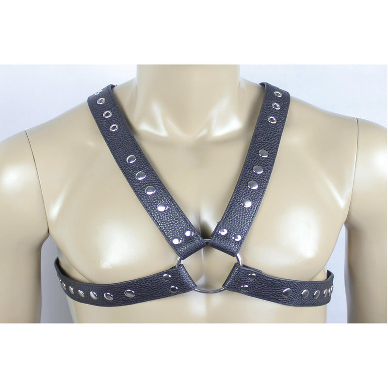 Chest Harness - X-Cross PVC Vegan Leather-Fetish/Bondage-The Love Zone