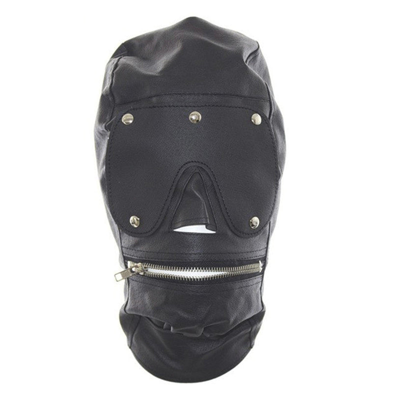 Hood Mask - Zipper Mouth Lace Up Gimp Mask-Fetish/Bondage-The Love Zone