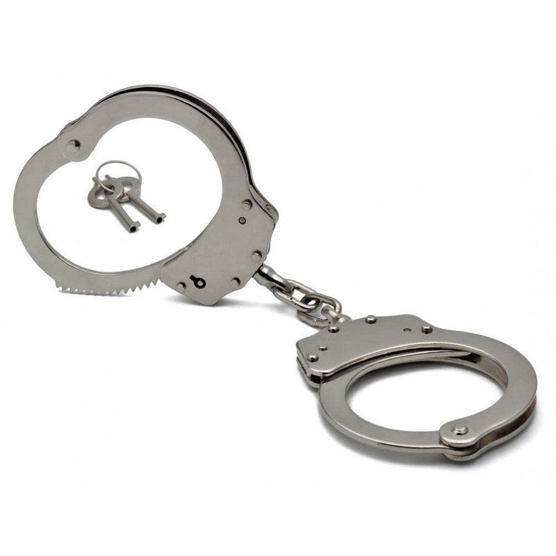 Handcuffs Double Lock Silver-Cuffs & Handcuffs-The Love Zone