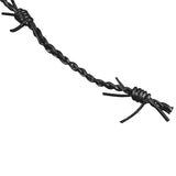 Whip - Leather 36 Tail "Barbed Wire" Knotted 30" Flogger