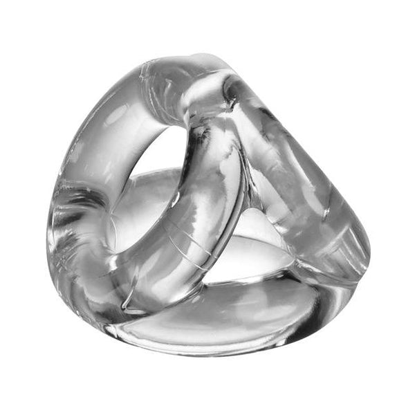 Cock Ring - Tri-Sport 3 Ring Oxballs Sling - Clear-The Love Zone